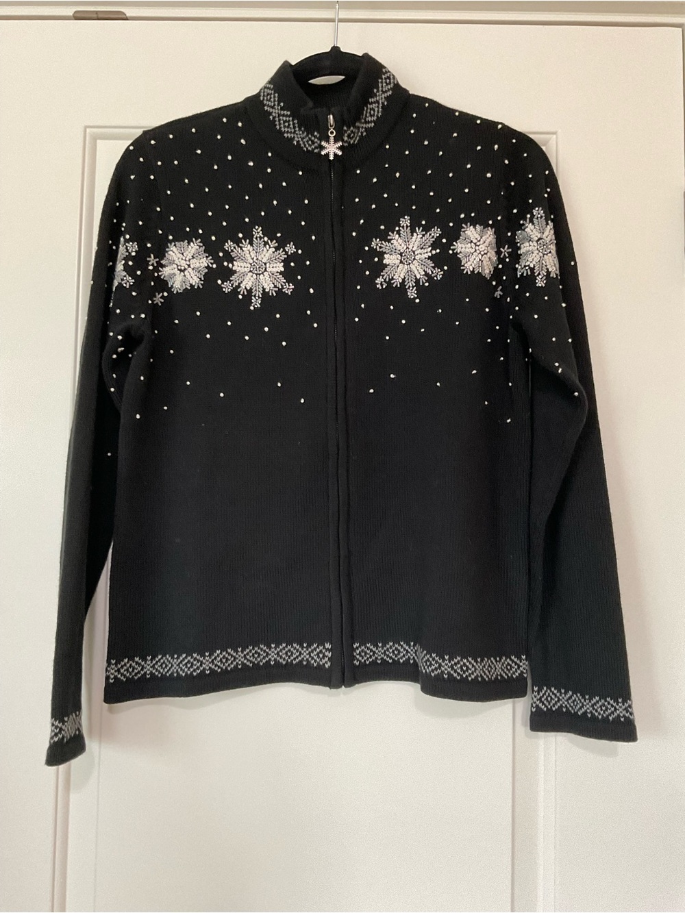 Charter Club Black Knit Sweater with Branded Neck Label